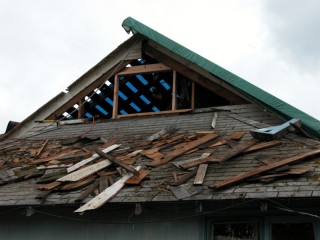 top back of house is missing